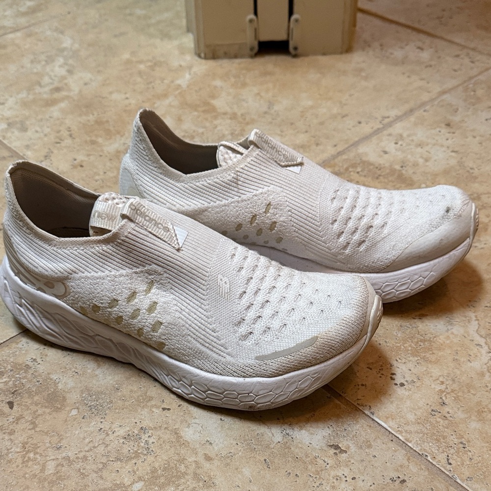 New Balance White Slip-On Sneakers